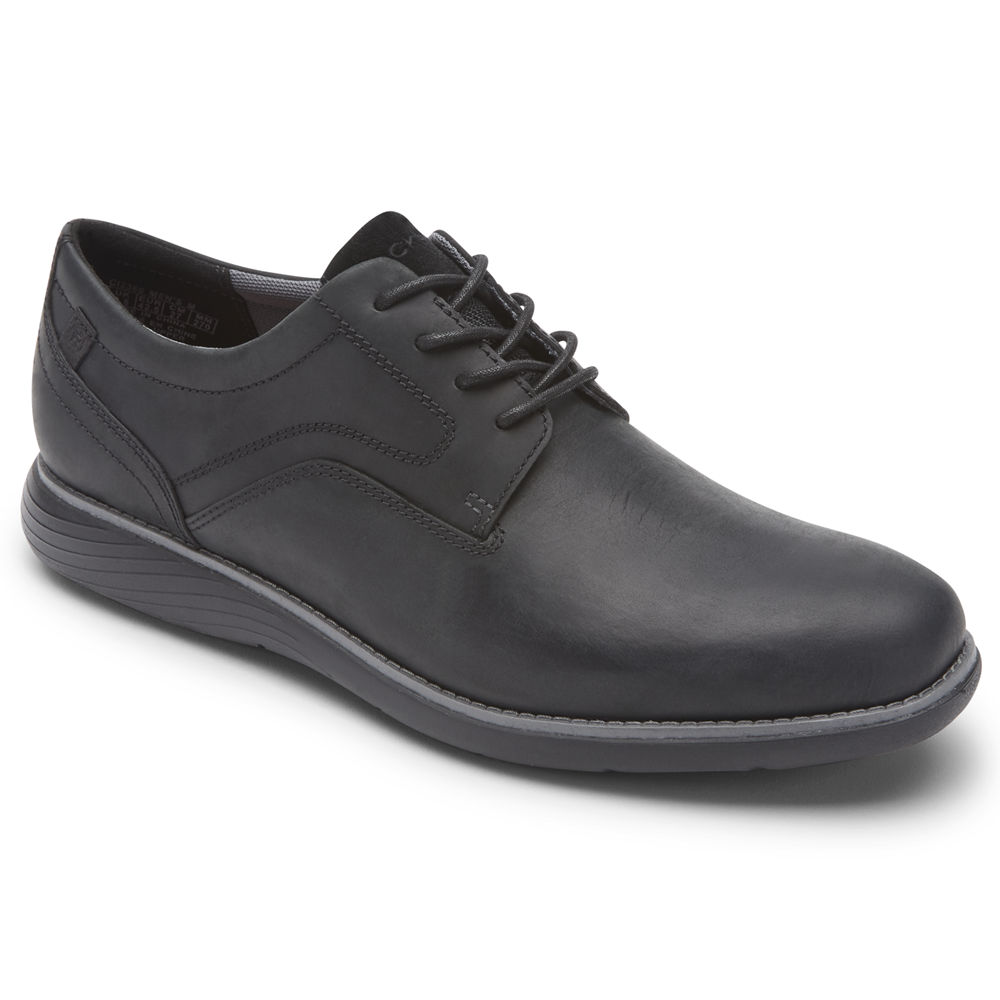 Rockport Mens Garett Plain Toe - Oxfords Black - WJN859406